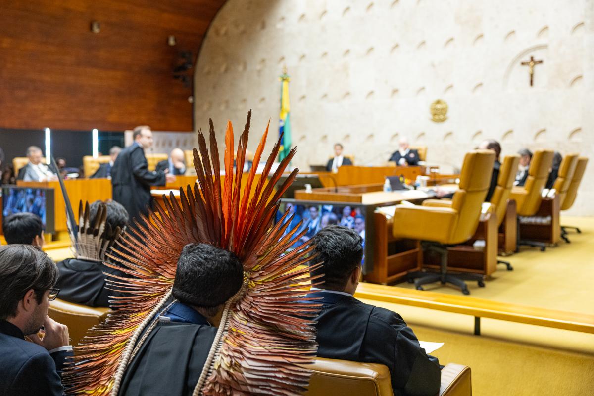 Plenário do STF durante sessão de julgamento da Lei do Marco Temporal